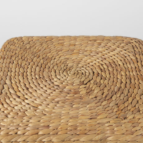 Maya Light Brown W/Medium Brown Stripes Seagrass Square Pouf by Mercana at Eve Furniture