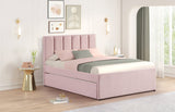 Maya Pink Twin Platform Bed with Trundle by Happy Homes at Eve Furniture