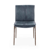 Mayer Leather Ocean Blue Dining Chair (Set of 2) by Classic Home at Eve Furniture