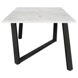 Mayer Faux White Marble/Gunmetal Rectangular Dining Table