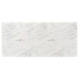 Mayer Faux White Marble/Gunmetal Rectangular Dining Table