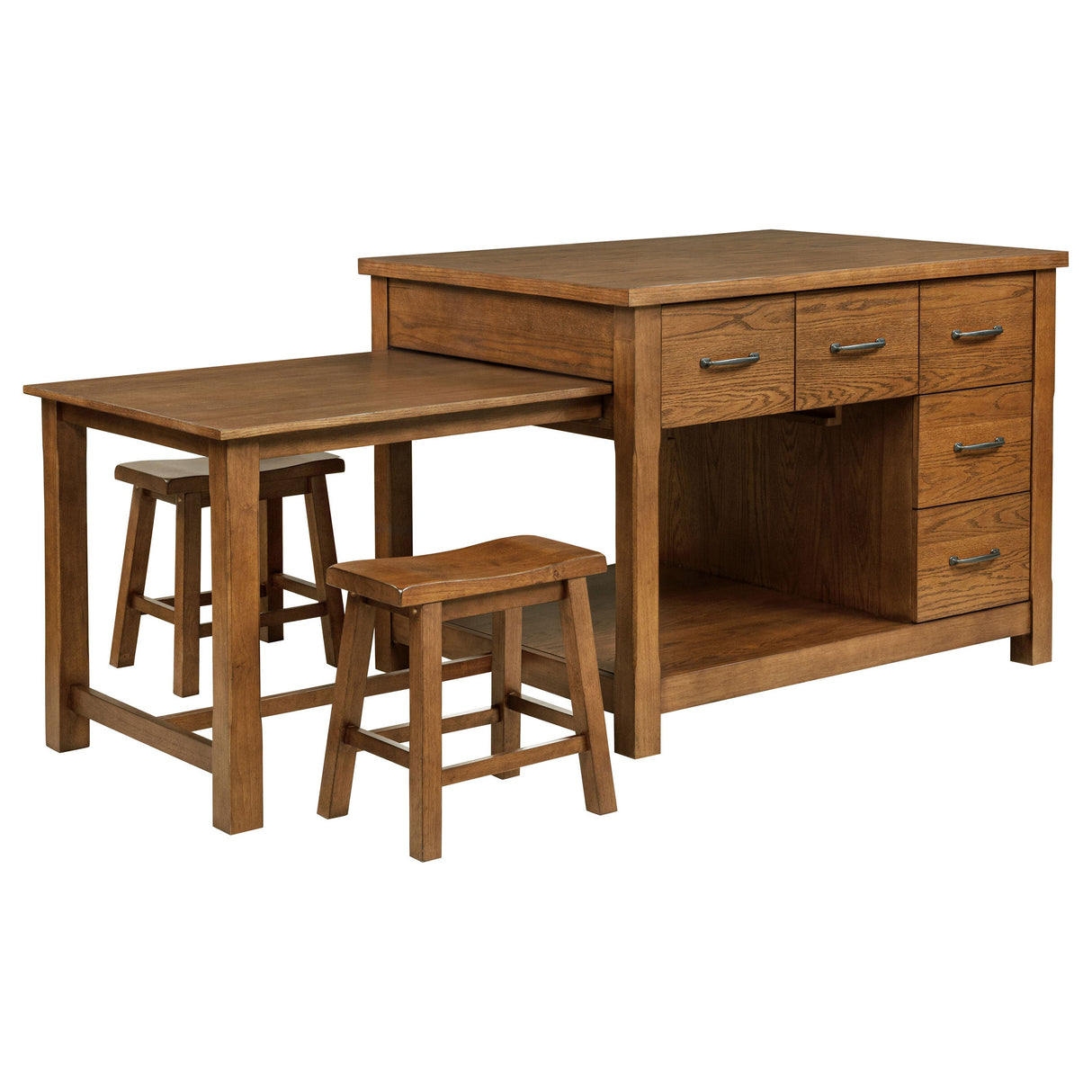 Mayfair Dark Oak 3-piece Kitchen Island with Extension Table by Coaster at Eve Furniture