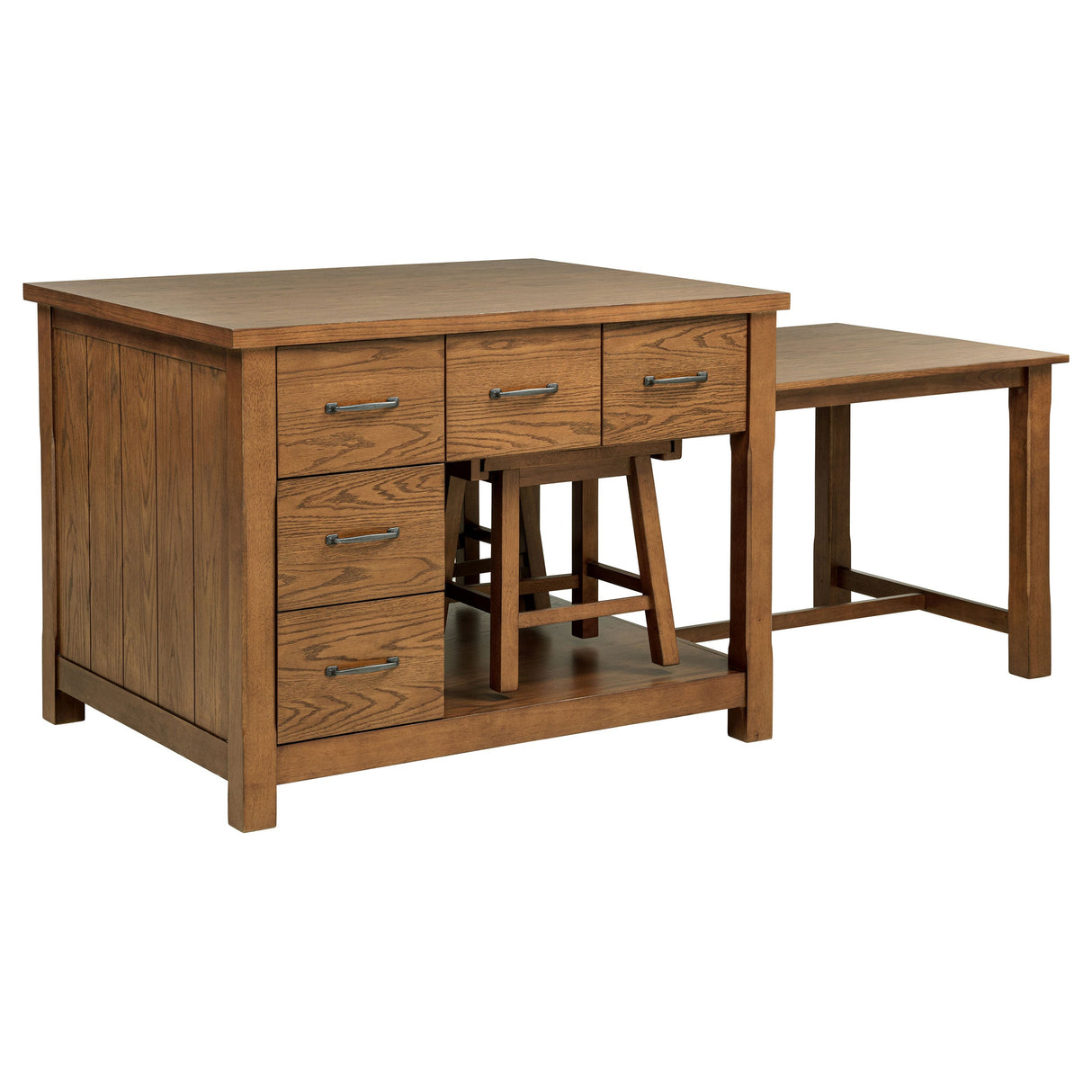 Mayfair Dark Oak 3-piece Kitchen Island with Extension Table by Coaster at Eve Furniture