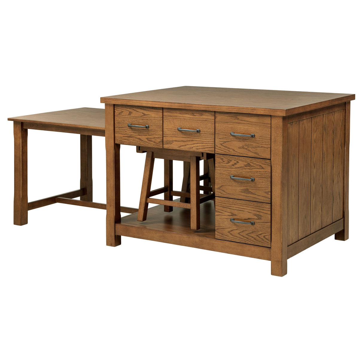 Mayfair Dark Oak 3-piece Kitchen Island with Extension Table by Coaster at Eve Furniture