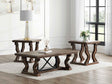 Maylee Dark Brown Coffee Table and 2 End Tables by Ashley at Eve Furniture