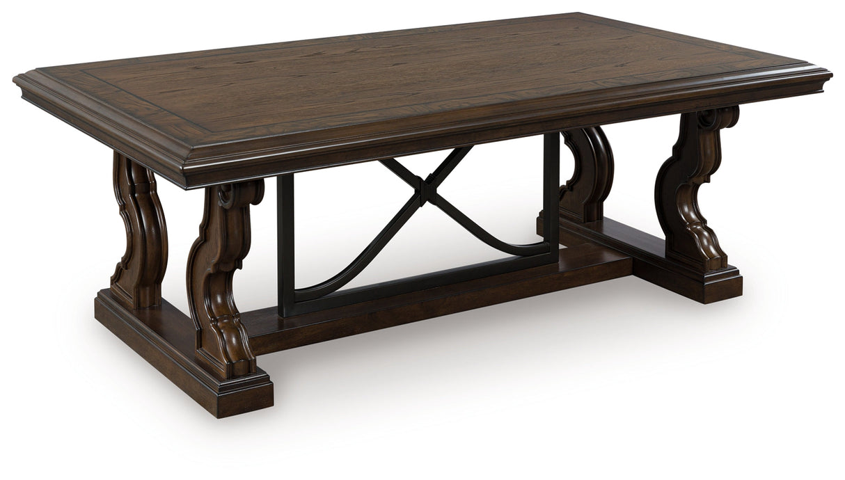 Maylee Dark Brown Coffee Table by Ashley at Eve Furniture