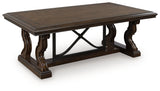 Maylee Dark Brown Coffee Table by Ashley at Eve Furniture