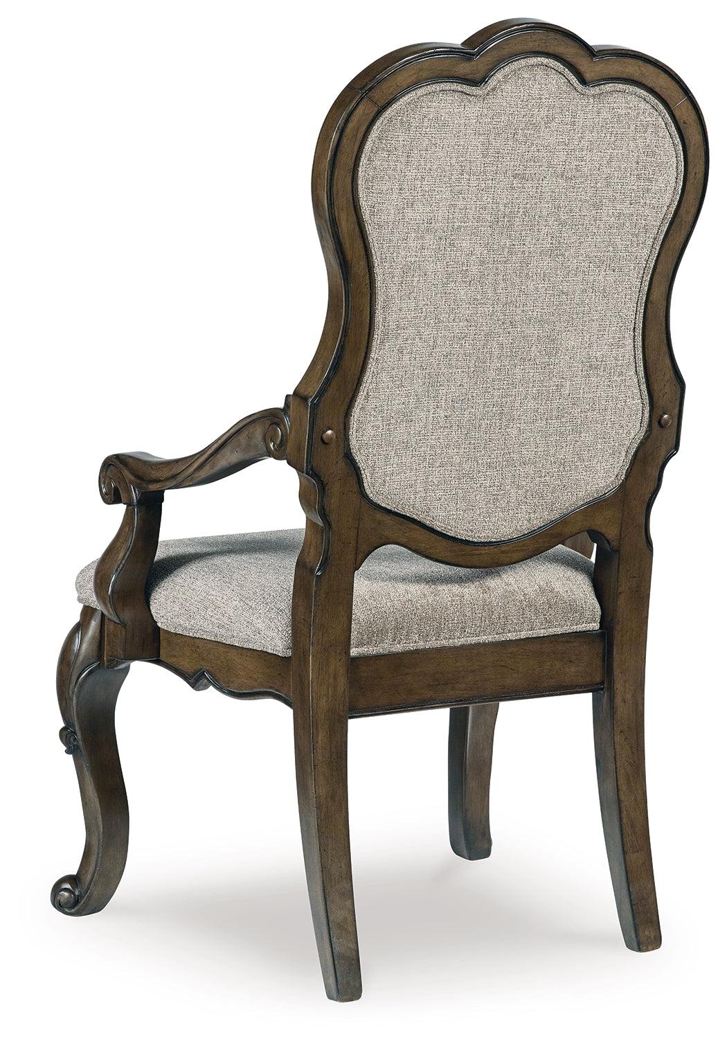 Maylee Dark Brown Dining Arm Chair, Set of 2 by Ashley at Eve Furniture