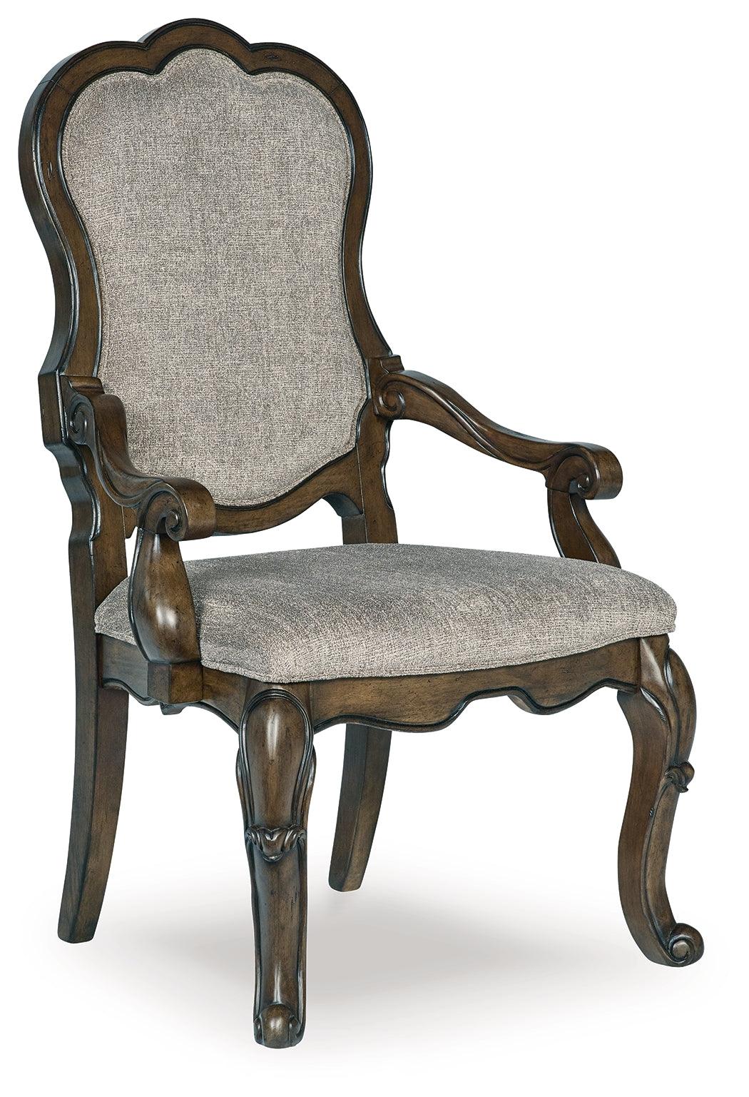 Maylee Dark Brown Dining Arm Chair, Set of 2 by Ashley at Eve Furniture