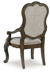 Maylee Dark Brown Dining Arm Chair, Set of 2