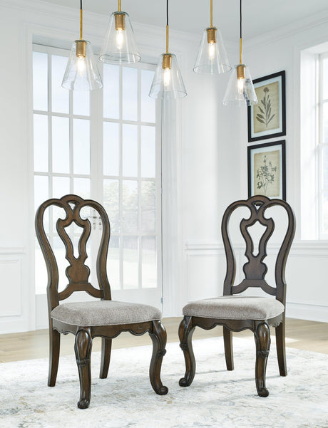Maylee Dark Brown Dining Chair, Set of 2 by Ashley at Eve Furniture