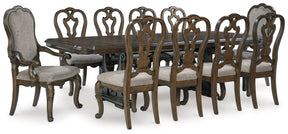 Maylee Dark Brown Dining Table and 10 Chairs by Ashley at Eve Furniture