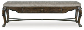Maylee Dark Brown Dining Table and 4 Chairs and Bench by Ashley at Eve Furniture