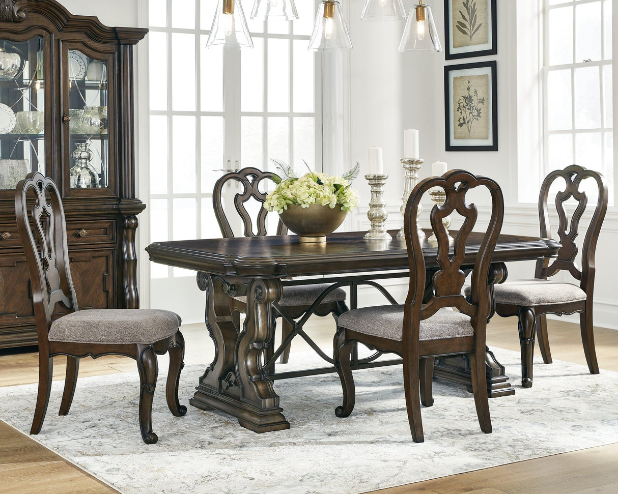 Maylee Dark Brown Dining Table and 4 Chairs by Ashley at Eve Furniture
