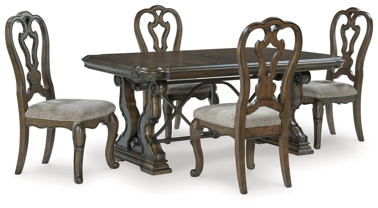 Maylee Dark Brown Dining Table and 4 Chairs by Ashley at Eve Furniture
