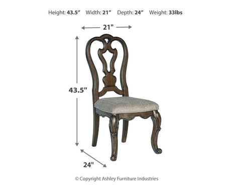 Maylee Dark Brown Dining Table and 6 Chairs by Ashley at Eve Furniture