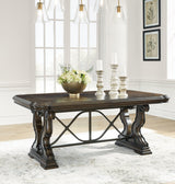 Maylee Dark Brown Dining Table and 6 Chairs by Ashley at Eve Furniture