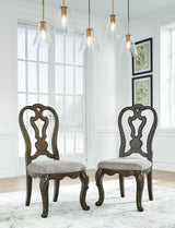 Maylee Dark Brown Dining Table and 6 Chairs by Ashley at Eve Furniture