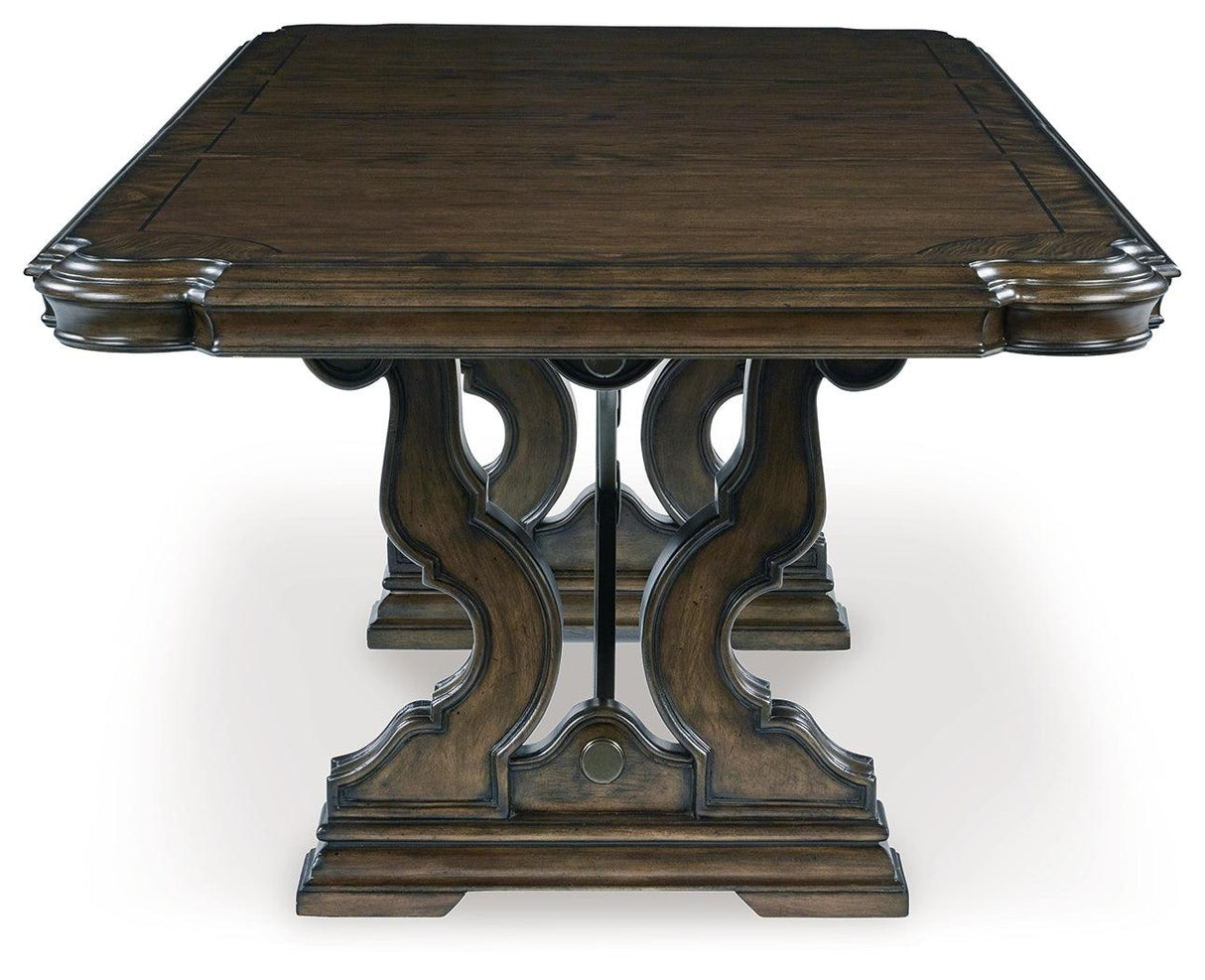 Maylee Dark Brown Dining Table and 6 Chairs by Ashley at Eve Furniture