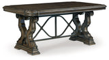 Maylee Dark Brown Dining Table and 6 Chairs by Ashley at Eve Furniture