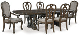 Maylee Dark Brown Dining Table and 6 Chairs by Ashley at Eve Furniture