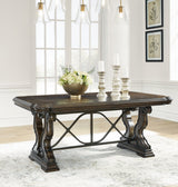 Maylee Dark Brown Dining Table and 6 Chairs by Ashley at Eve Furniture