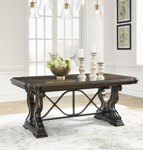 Maylee Dark Brown Dining Table and 6 Chairs by Ashley at Eve Furniture