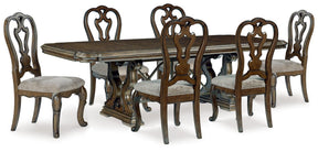 Maylee Dark Brown Dining Table and 6 Chairs by Ashley at Eve Furniture