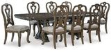 Maylee Dark Brown Dining Table and 8 Chairs by Ashley at Eve Furniture