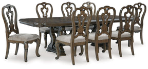 Maylee Dark Brown Dining Table and 8 Chairs by Ashley at Eve Furniture