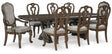 Maylee Dark Brown Dining Table and 8 Chairs by Ashley at Eve Furniture