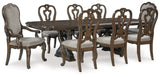 Maylee Dark Brown Dining Table and 8 Chairs by Ashley at Eve Furniture