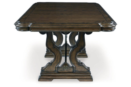 Maylee Dark Brown Extendable Dining Room Set by Ashley at Eve Furniture