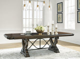 Maylee Dark Brown Extendable Dining Room Set by Ashley at Eve Furniture