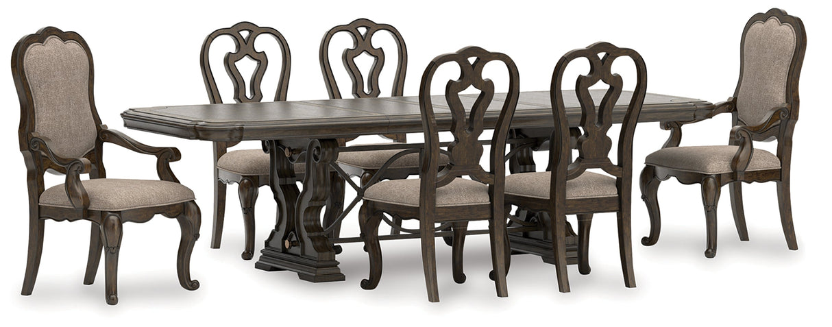 Maylee Dark Brown Extendable Dining Room Set by Ashley at Eve Furniture