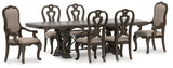 Maylee Dark Brown Extendable Dining Room Set by Ashley at Eve Furniture