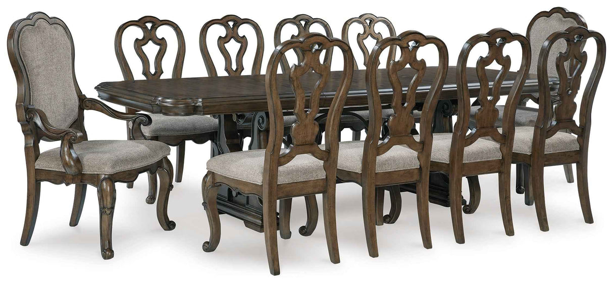 Maylee Dark Brown Extendable Dining Room Set by Ashley at Eve Furniture