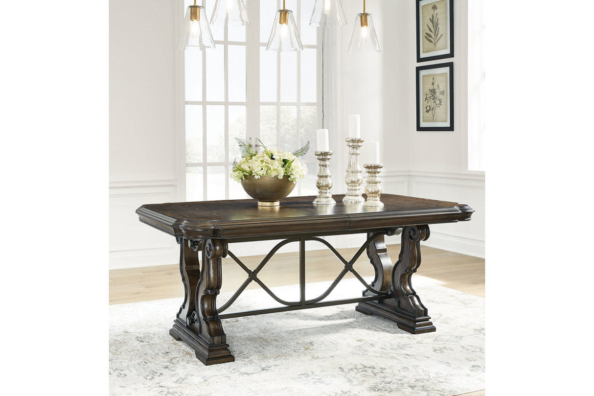 Maylee Dark Brown Extension Dining Room Set by Ashley at Eve Furniture