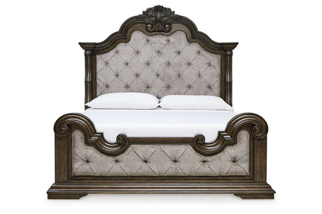 Maylee Dark Brown King Upholstered Bed by Ashley at Eve Furniture