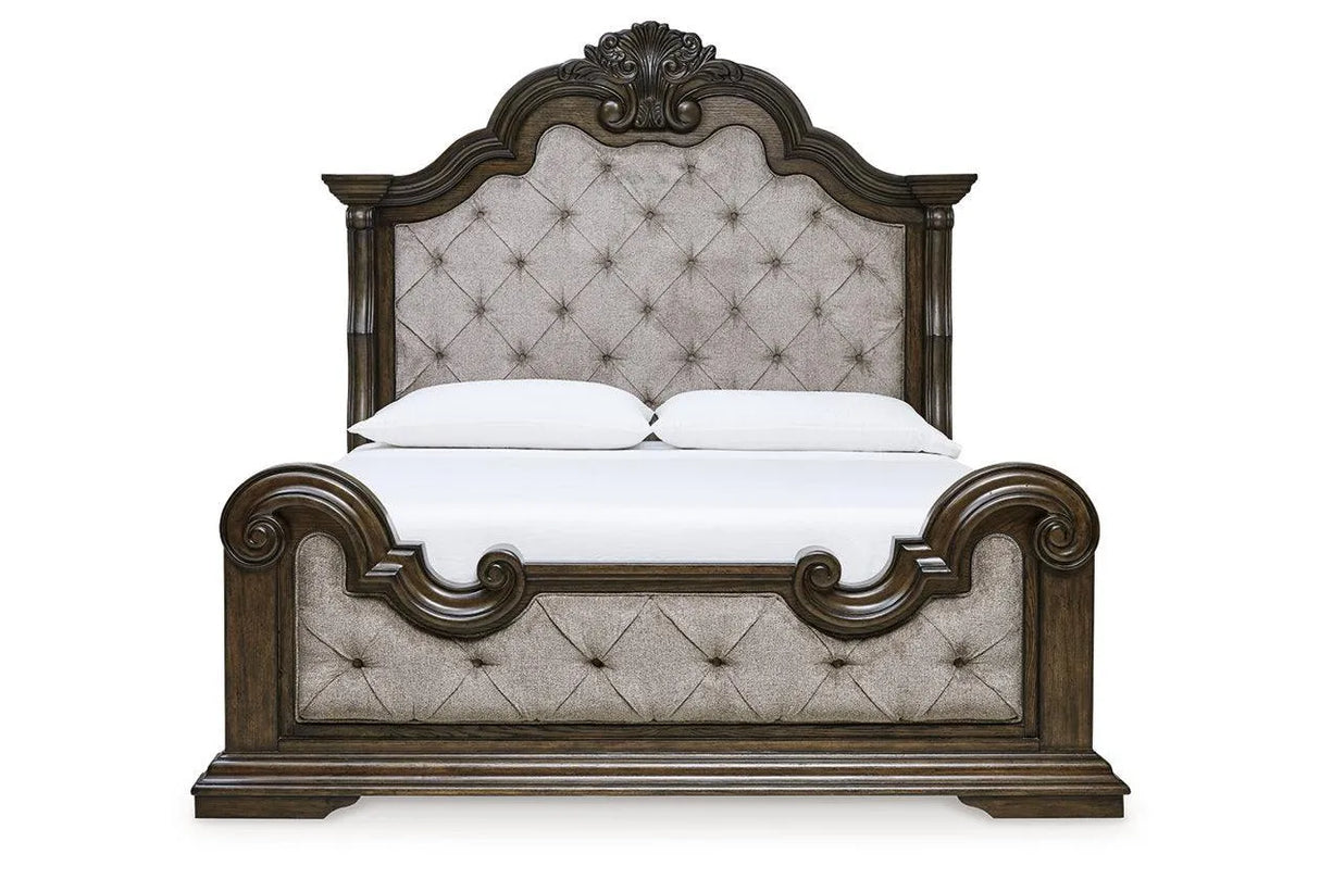 Maylee Dark Brown Queen Upholstered Bed by Ashley at Eve Furniture