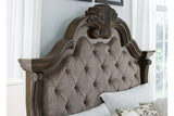Maylee Dark Brown King Upholstered Bed by Ashley at Eve Furniture