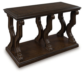 Maylee Dark Brown Sofa Table by Ashley at Eve Furniture