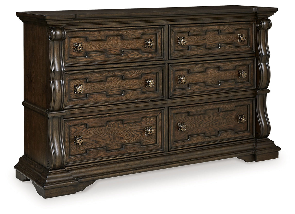 Maylee Dark Brown Upholstered Bedroom Set by Ashley at Eve Furniture