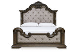 Maylee Dark Brown Upholstered Bedroom Set by Ashley at Eve Furniture