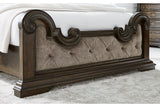 Maylee Dark Brown Upholstered Bedroom Set by Ashley at Eve Furniture