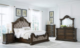 Maylee Dark Brown Upholstered Bedroom Set by Ashley at Eve Furniture