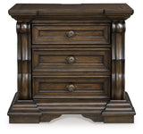 Maylee Dark Brown Upholstered Canopy Bedroom Set by Ashley at Eve Furniture