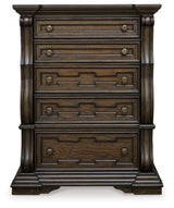 Maylee Dark Brown Upholstered Canopy Bedroom Set by Ashley at Eve Furniture