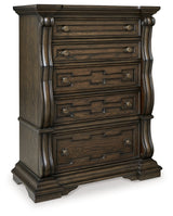 Maylee Dark Brown Upholstered Canopy Bedroom Set by Ashley at Eve Furniture