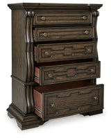 Maylee Dark Brown Upholstered Canopy Bedroom Set by Ashley at Eve Furniture